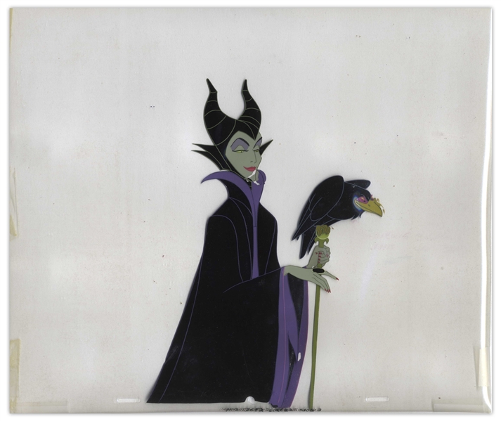 Disney Animation Cels of Maleficent & Diablo From ''Sleeping Beauty''